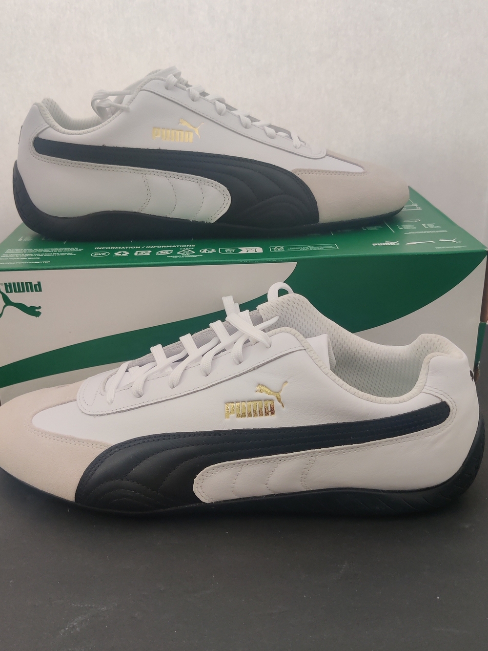 Men's Size 11 - Puma Speedcat Shield White Black Vapor Grey 397116 01